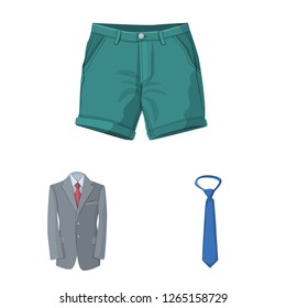Isolated object of man and clothing icon. Set of man and wear vector icon for stock.