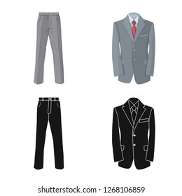 Isolated object of man and clothing icon. Set of man and wear stock vector illustration.