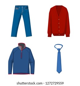 Isolated object of man and clothing icon. Collection of man and wear vector icon for stock.