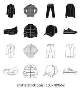 Isolated object of man and clothing icon. Set of man and wear vector icon for stock.
