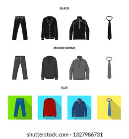 Isolated object of man and clothing icon. Set of man and wear vector icon for stock.