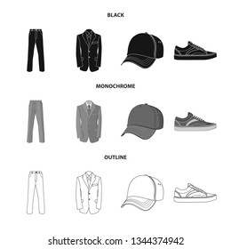 Isolated object of man and clothing icon. Set of man and wear vector icon for stock.