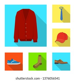 Isolated object of man and clothing icon. Set of man and wear vector icon for stock.