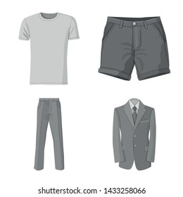 Isolated object of man and clothing icon. Collection of man and wear stock symbol for web.