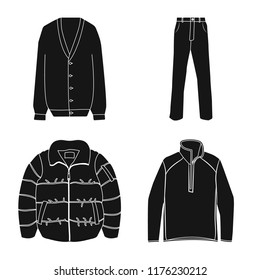 Isolated object of man and clothing logo. Collection of man and wear vector icon for stock.