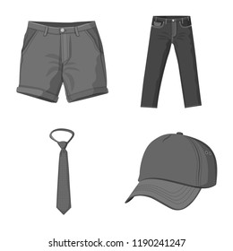 Isolated object of man and clothing logo. Collection of man and wear stock vector illustration.