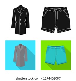 Isolated object of man and clothing logo. Set of man and wear vector icon for stock.