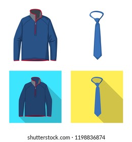 Isolated object of man and clothing logo. Set of man and wear vector icon for stock.