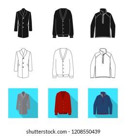 Isolated object of man and clothing logo. Collection of man and wear vector icon for stock.