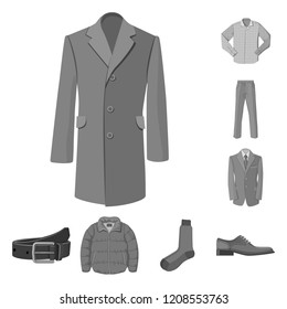 Isolated object of man and clothing logo. Set of man and wear stock vector illustration.