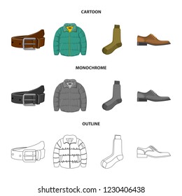 Isolated object of man and clothing logo. Set of man and wear stock vector illustration.