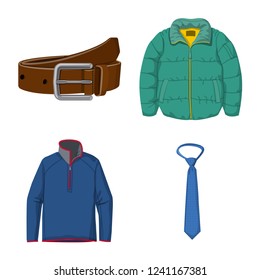 Isolated object of man and clothing logo. Set of man and wear stock symbol for web.