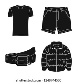 Isolated object of man and clothing logo. Set of man and wear stock symbol for web.