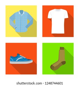 Isolated object of man and clothing logo. Collection of man and wear stock symbol for web.
