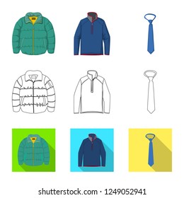 Isolated object of man and clothing logo. Set of man and wear stock symbol for web.