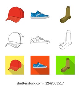 Isolated object of man and clothing logo. Collection of man and wear stock symbol for web.