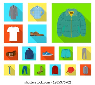 Isolated object of man and clothing logo. Collection of man and wear vector icon for stock.