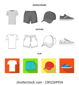 Isolated object of man and clothing logo. Collection of man and wear stock vector illustration.