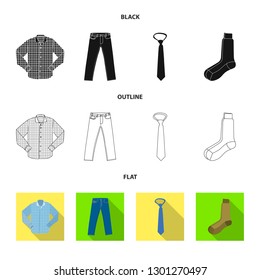 Isolated object of man and clothing logo. Collection of man and wear stock vector illustration.