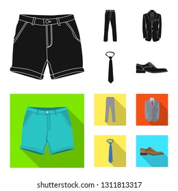 Isolated object of man and clothing logo. Collection of man and wear stock symbol for web.