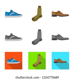 Isolated object of man and clothing logo. Set of man and wear stock symbol for web.
