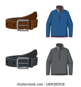 Isolated object of man and clothing logo. Set of man and wear stock symbol for web.