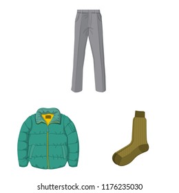 Isolated object of man and clothing sign. Set of man and wear stock symbol for web.