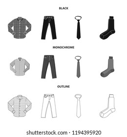 Isolated object of man and clothing sign. Collection of man and wear vector icon for stock.