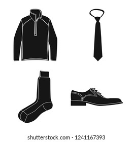 Isolated object of man and clothing sign. Set of man and wear stock symbol for web.