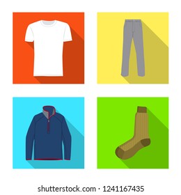 Isolated object of man and clothing sign. Set of man and wear vector icon for stock.