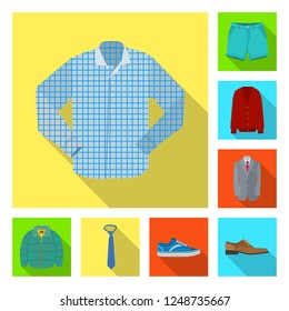 Isolated object of man and clothing sign. Collection of man and wear stock symbol for web.
