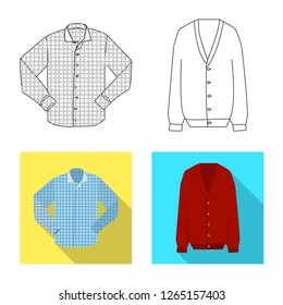 Isolated object of man and clothing sign. Set of man and wear vector icon for stock.