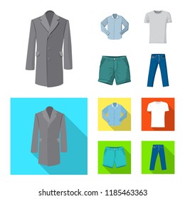 Isolated object of man and clothing symbol. Set of man and wear vector icon for stock.