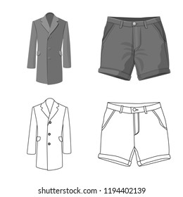 Isolated object of man and clothing symbol. Set of man and wear vector icon for stock.