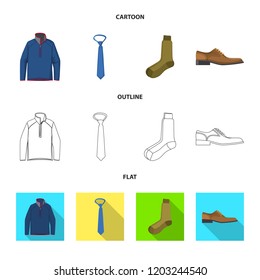 Isolated object of man and clothing symbol. Collection of man and wear vector icon for stock.