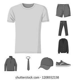 Isolated object of man and clothing symbol. Set of man and wear stock vector illustration.