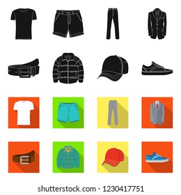 Isolated object of man and clothing symbol. Collection of man and wear vector icon for stock.