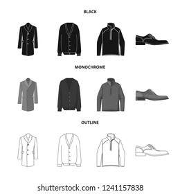 Isolated object of man and clothing symbol. Set of man and wear vector icon for stock.