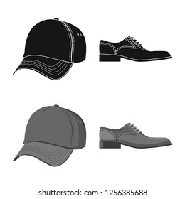 Isolated object of man and clothing symbol. Set of man and wear stock vector illustration.