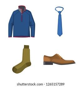 Isolated object of man and clothing symbol. Set of man and wear stock vector illustration.