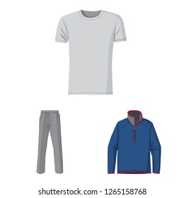 Isolated object of man and clothing symbol. Set of man and wear stock vector illustration.