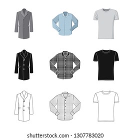 Isolated object of man and clothing symbol. Set of man and wear stock symbol for web.