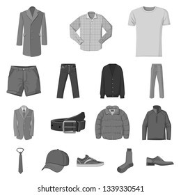 Isolated object of man and clothing symbol. Set of man and wear stock vector illustration.