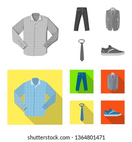 Isolated object of man and clothing symbol. Set of man and wear stock symbol for web.