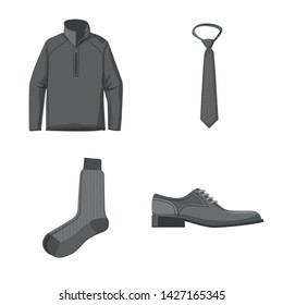 Isolated object of man and clothing symbol. Collection of man and wear stock symbol for web.