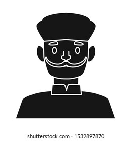Isolated object of man and confectioner logo. Web element of man and hat stock symbol for web.