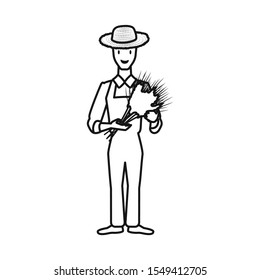 Isolated object of man and farmer icon. Graphic of man and rural stock vector illustration.