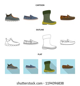 Isolated object of man and foot icon. Collection of man and wear stock symbol for web.