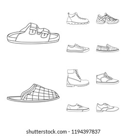 Isolated object of man and foot icon. Set of man and wear stock symbol for web.