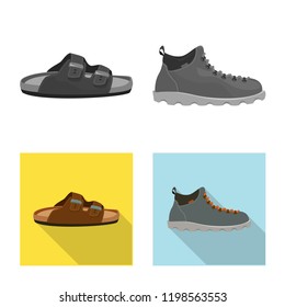 Isolated object of man and foot icon. Set of man and wear vector icon for stock.